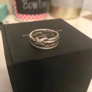 David Yurman pave crossover ring